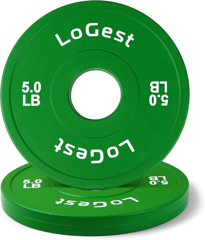 Logest Pair Olympic Plates - Barbell Weights Set of 2 Weight Plates for Olympic Bars Perfect for Strength Training Plates Exercise Balance Increase Available in 0.50LB 1.25LB 2.5LB 5LB 7.5LB 10LB Weight Plate - Image 1